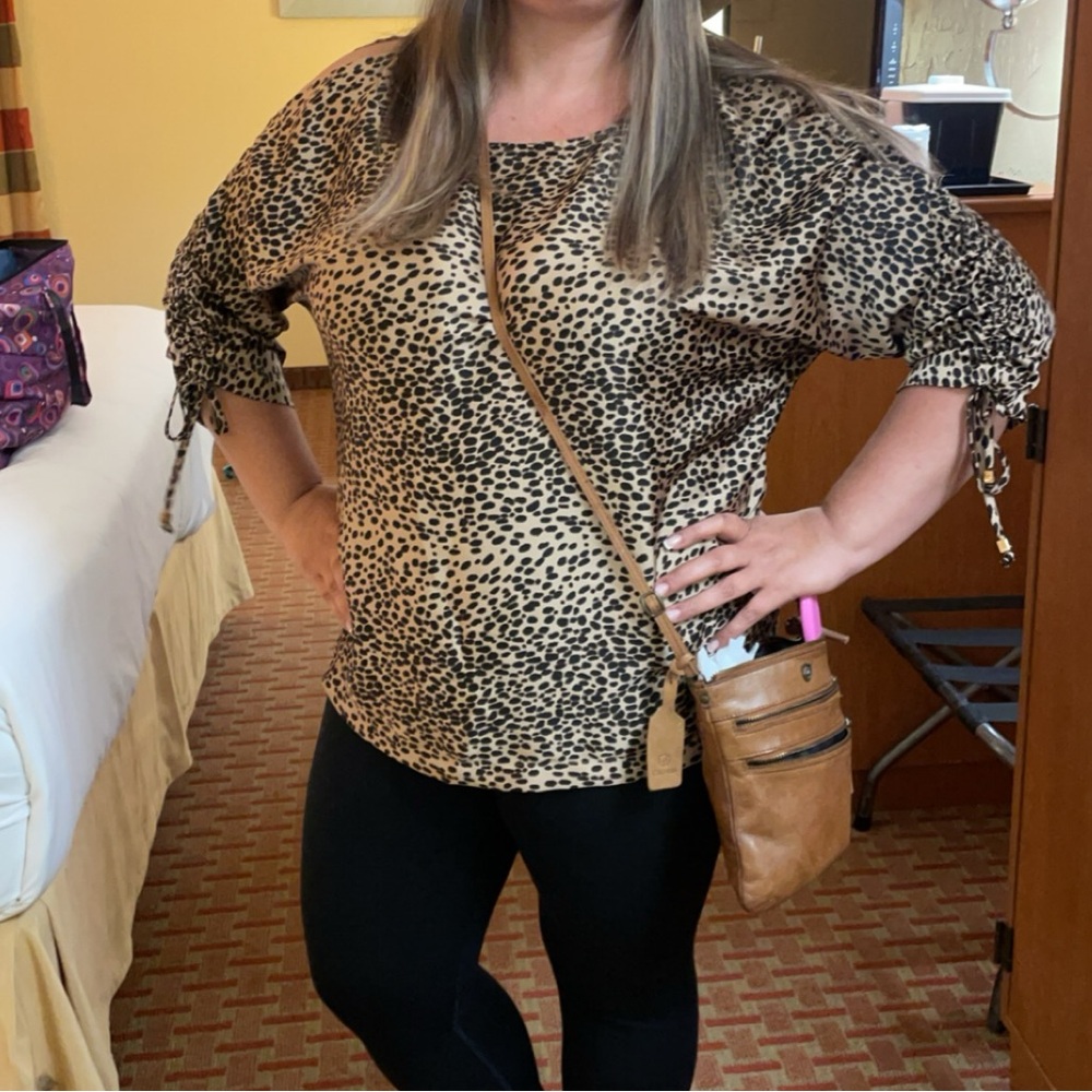 Micheal Kors Cheetah print  Silk Top